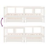 vidaXL Cadre de lit enfant tiroirs blanc 70x140 cm bois de pin massif