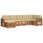 vidaXL Ensemble de canapés d'extérieur 7 pc Naturel et Beige