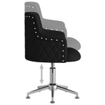 vidaXL Chaise pivotante de salle à manger Noir Tissu