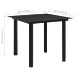 vidaXL Ensemble à manger de jardin 5 Pièces noir verre et acier