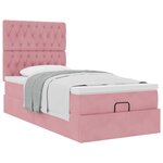 vidaXL Cadre de lit ottoman avec matelas rose 90x190 cm velours