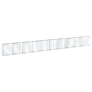 vidaXL Panier gabion avec couvercle 1000x50x100 cm fer galvanisé