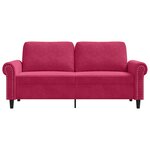 vidaXL Canapé à 2 places Rouge bordeaux 140 cm Velours