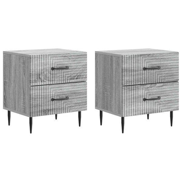 vidaXL Cabinet de chevet 2 Pièces Sonoma gris 43 x 34 5 x 47 5 cm