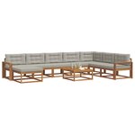 vidaXL Ensemble de canapés d'extérieur 9 Pièces Gris Naturel et Clair