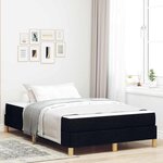 vidaXL Lit à ressorts Noir  Marron 120 x 200 cm Tissu  Bois Engineered