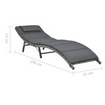 vidaXL Ensemble de chaises longues pliables 3 Pièces Résine tressée Gris