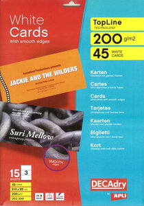 Pack 15X3 Cartes 210X99mm 'Bl' Blanc