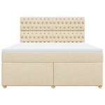 vidaXL Sommier à lattes de lit avec matelas Crème 180x200 cm Tissu