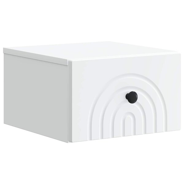 vidaXL Cabinet de chevet mural avec tiroir Blanc 33 x 34 5 x 20 cm