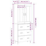 vidaXL Buffet haut Chêne fumé 69 5x34x180 cm Bois d'ingénierie