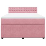 vidaXL Sommier à lattes de lit avec matelas Rose 140x190 cm Velours