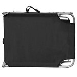 vidaXL Chaise longue pliable avec auvent acier et tissu noir
