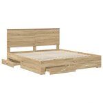vidaXL Cadre de lit Chêne Sonoma 200 x 200 cm Bois d'ingénierie