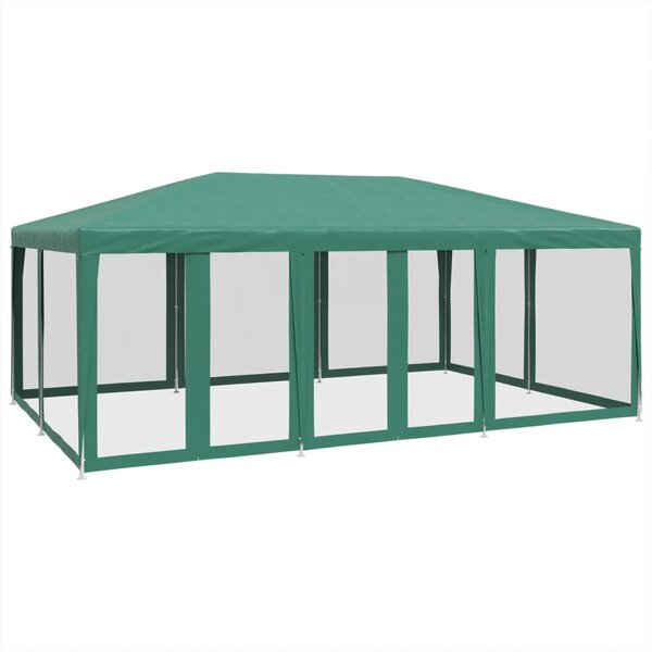 vidaXL Tente de fête avec 10 parois latérales en maille vert 6x4m PEHD