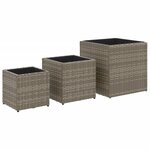 vidaXL Jardinières d'extérieur 3 Pièces gris résine tressée