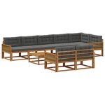 vidaXL Ensemble de canapés d'extérieur 9 Pièces Naturel et Anthracite