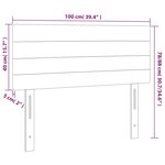 vidaXL Tête de lit à LED Gris foncé 100x5x78/88 cm Velours