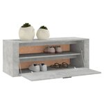 vidaXL Armoire à chaussures murale Gris béton 100x35x38 cm