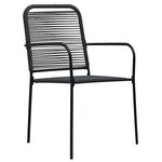 vidaXL Ensemble de salle à manger pour jardin 7 Pièces Noir