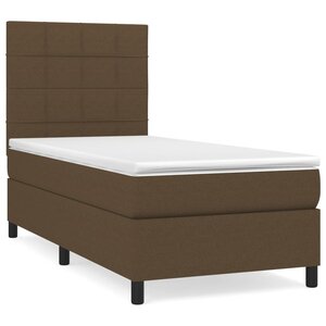 vidaXL Sommier à lattes de lit avec matelas Marron foncé 90x190 cm