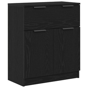 vidaXL Buffet avec tiroir Chêne noir 60 x 30 x 70 cm Bois d'ingénierie