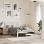 vidaXL Cadre de lit métal avec tête de lit blanc 120x200 cm