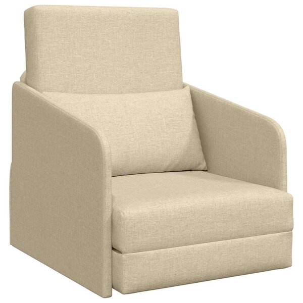 vidaXL Canapé-Lit Crème 65 x 80 x 83 cm tissu