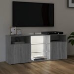 vidaXL Meuble TV avec lumières LED Sonoma gris 120x30x50 cm