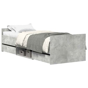 vidaXL Cadre de lit sans matelas gris béton 75x190 cm