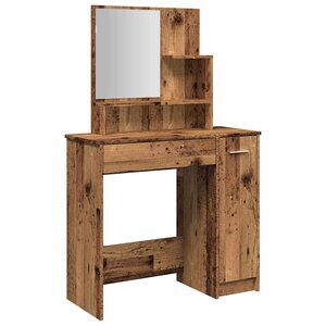vidaXL Coiffeuse avec miroir vieux bois 86 5x35x136 cm