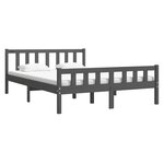 vidaXL Cadre de lit sans matelas gris bois massif 140x190 cm