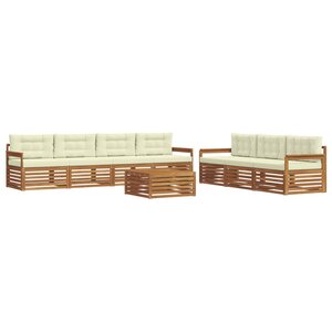 vidaXL Ensemble de canapés d'extérieur 8 Pièces Naturel et Crème