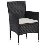 vidaXL Ensemble de salle à manger pour jardin 3 Pièces Noir Poly rotin