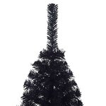 vidaXL Demi sapin de Noël artificiel avec support Noir 150 cm PVC