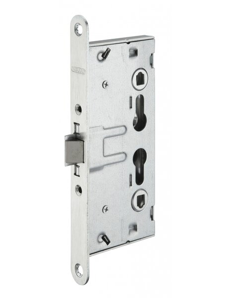 THIRARD - Boitier de serrure encastrable à cylindre pour porte de chaufferie axe 65mm industrie bouts ronds zingué - THIRARD