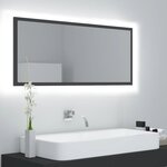 vidaXL Miroir à LED de salle de bain Gris 100x8 5x37 cm Acrylique