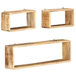 vidaXL Ensemble d'étagère cube 3 Pièces bois solide de manguier