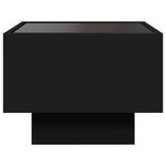 vidaXL Table d'appoint avec LED noir 40x40x30 cm bois d'ingénierie
