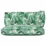 vidaXL Set de coussins de palette Floral 3 Pièces Motif de feuille