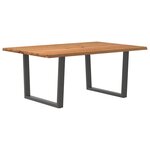 vidaXL Table à manger avec bord naturel 180x100x74cm bois massif chêne