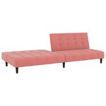 Vidaxl canapé-lit à 2 places avec repose-pied rose velours