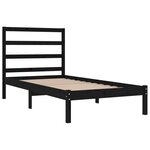 vidaXL Cadre de lit Noir Bois de pin massif 100x200 cm