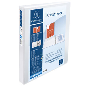 Classeur Pp Personnalisable Kreacover - 2 Anneaux En D 30mm - A4 Maxi - Blanc - X 10 - Exacompta