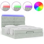 VidaXL Cadre de lit ottoman et matelas gris clair 180x200cm velours