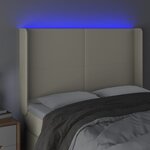 vidaXL Tête de lit à LED Crème 147x16x118/128 cm Similicuir