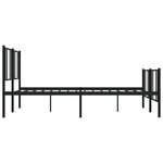 vidaXL Cadre de lit métal sans matelas avec pied de lit noir 183x213cm