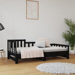 vidaXL Lit coulissant Noir 2x(80x200) cm Bois de pin massif