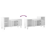 vidaXL Meuble TV Blanc brillant 100x35x55 cm Bois d'ingénierie