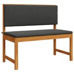 Ensemble de mobilier de jardin 5 pièces avec coussins en acacia